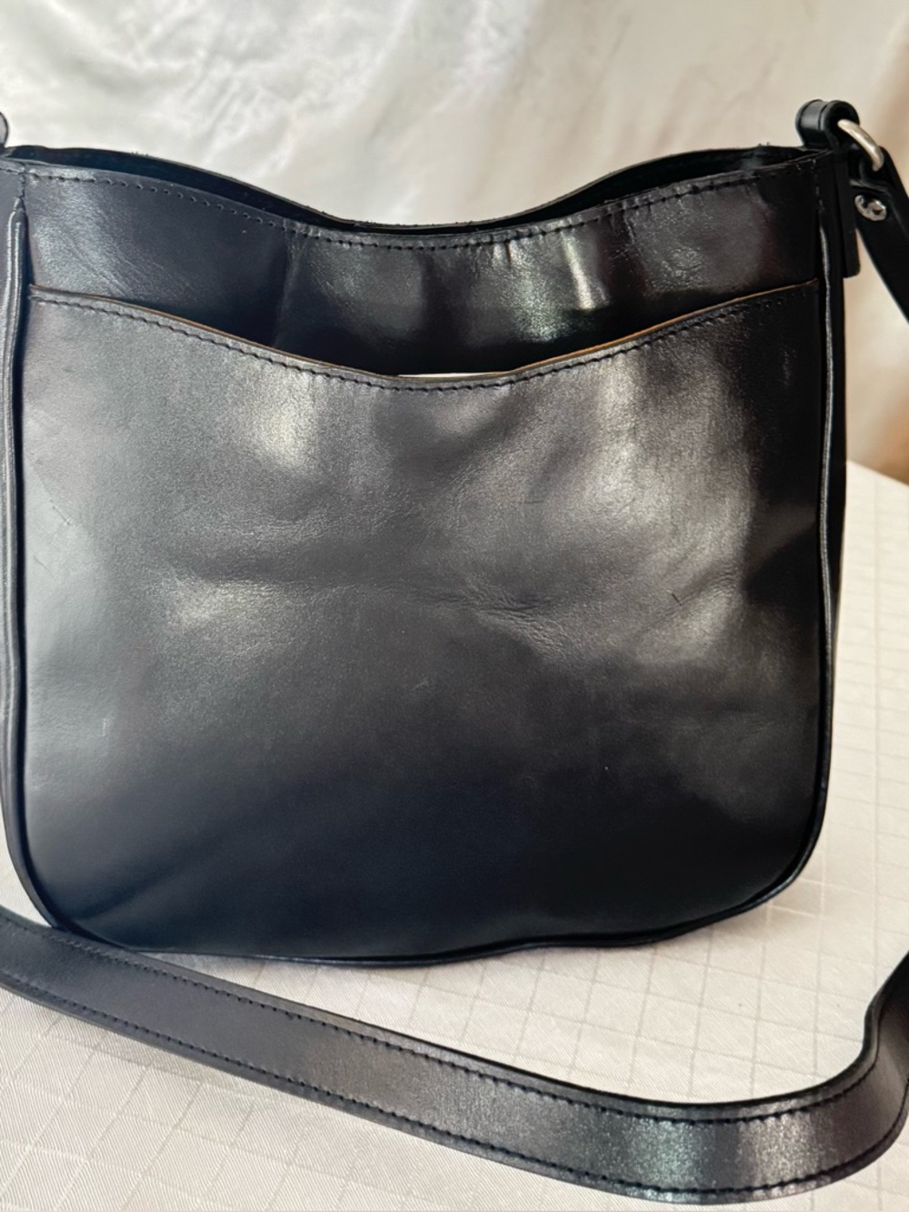 Patricia Nash Emeline Classic Black Leather Crossbody Bag